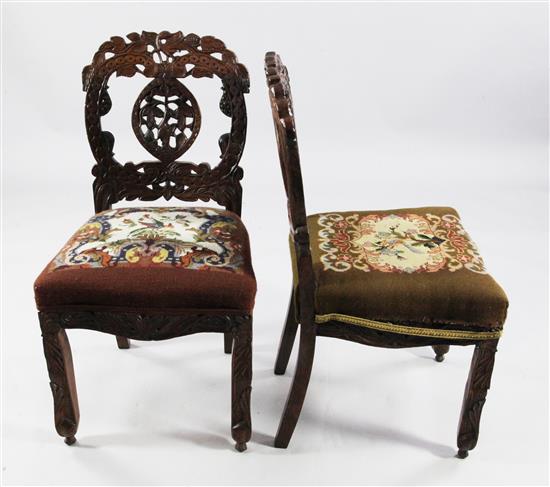 Six late 19th / early 20thC Indian rosewood chairs(-)